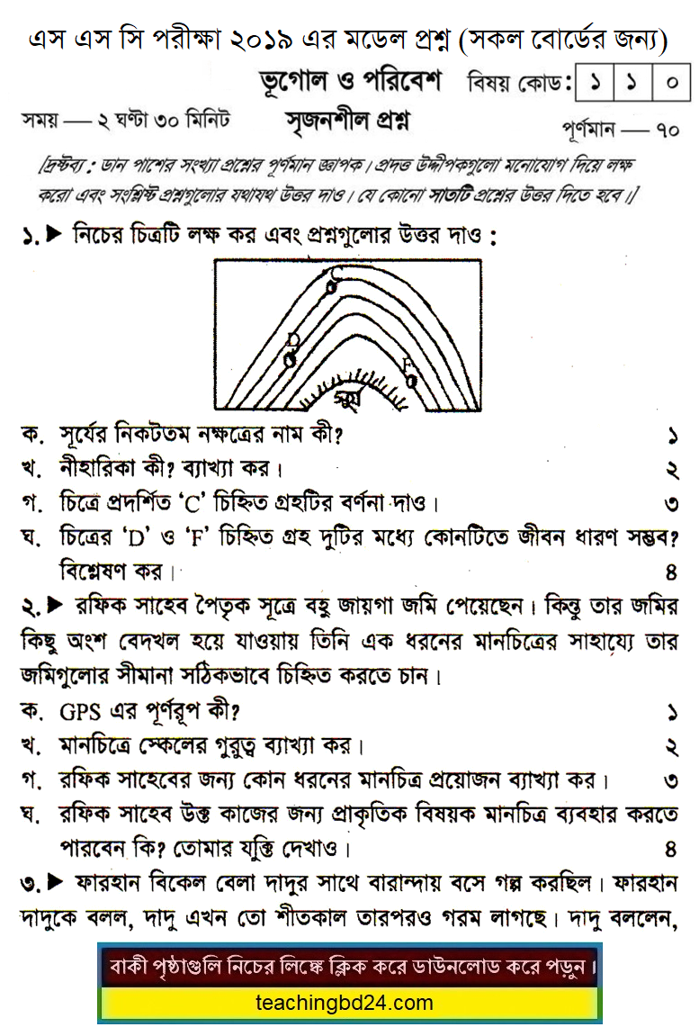 SSC Geography and Environment Suggestion and Question Patterns 2019-1