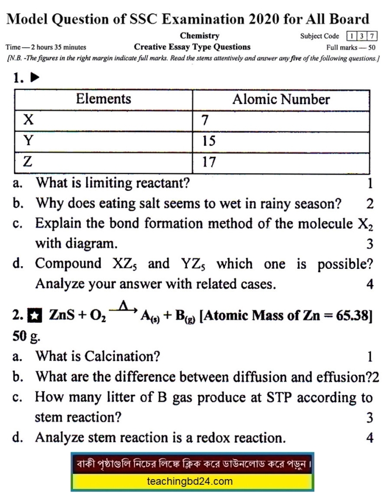 EV SSC Chemistry Suggestion Question 2020-6